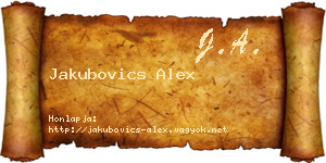 Jakubovics Alex névjegykártya