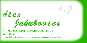 alex jakubovics business card